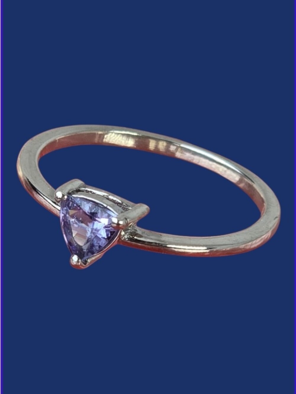 925 Sterling Silver Ring with Natural Tanzanite Gem